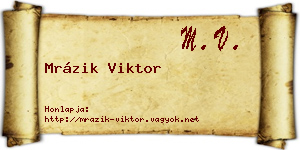 Mrázik Viktor névjegykártya